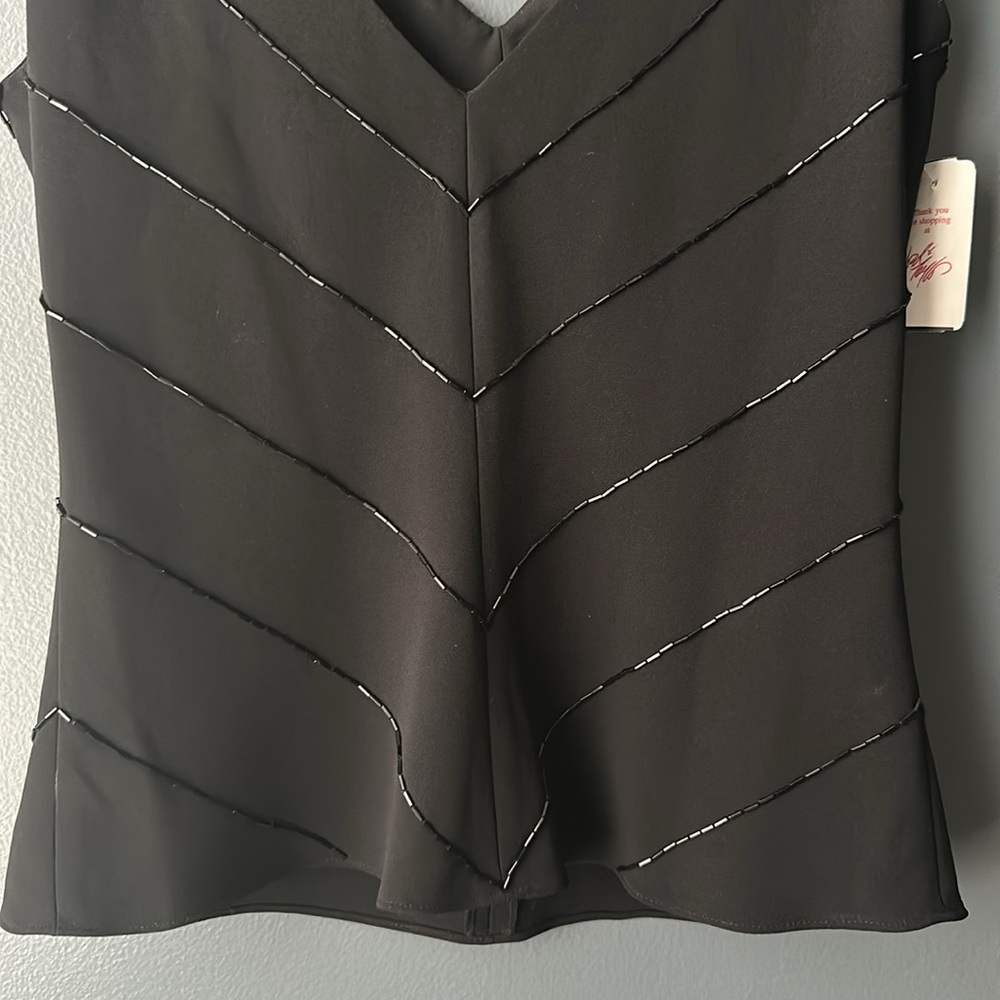 🖤 NWT Jones New York Black Sleeveless Top size 10 beading new with tags - Picture 8 of 12